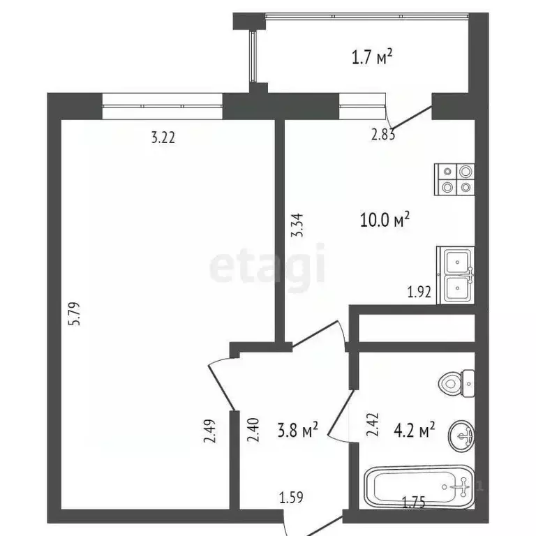 1-к кв. Ямало-Ненецкий АО, Новый Уренгой Дружба мкр, 4/1 (33.4 м) - Фото 2