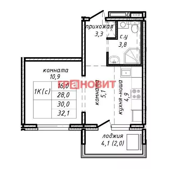 1-комнатная квартира: Новосибирск, улица Связистов, 162 (30 м) - Фото 0