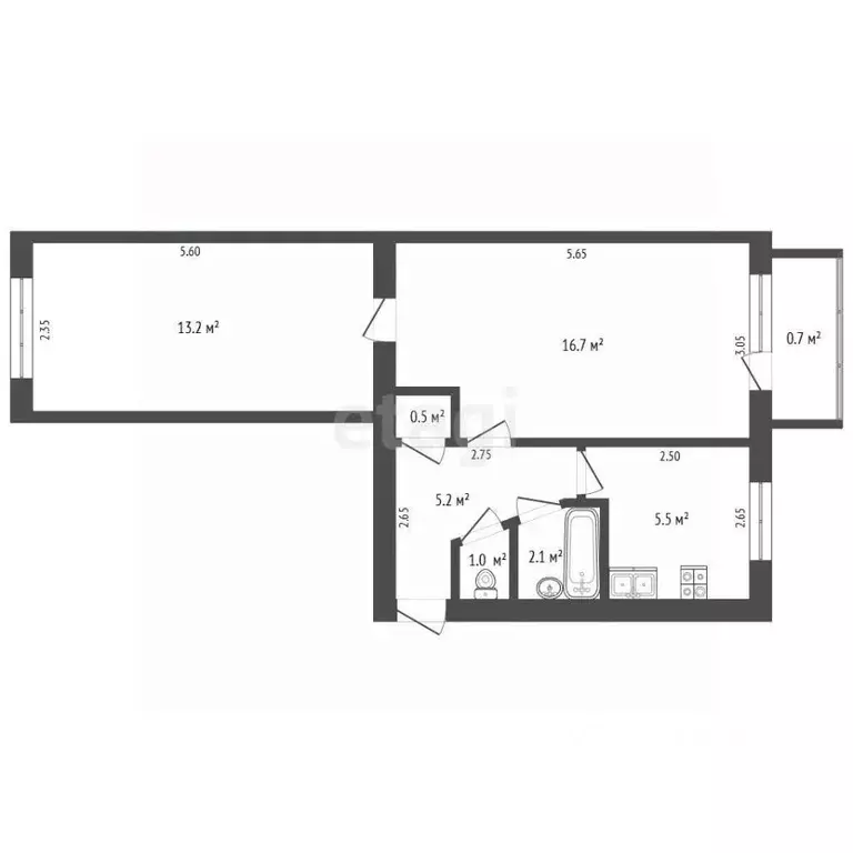 2-к кв. Мордовия, Саранск ул. Ульянова, 85 (47.0 м) - Фото 2