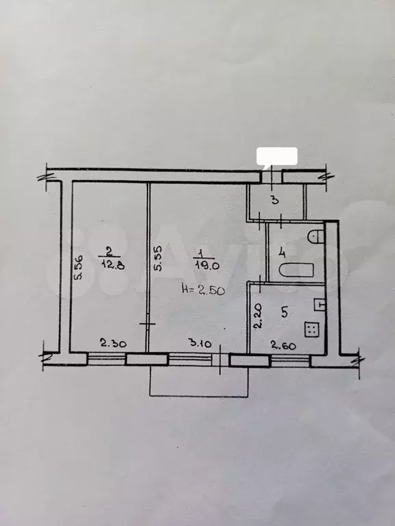 2-к. квартира, 43,6 м, 7/7 эт. - Фото 0