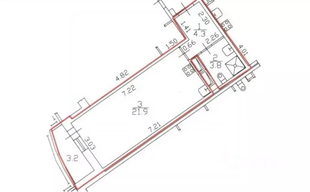 Студия Санкт-Петербург просп. Королева, 7 (30.0 м) - Фото 1