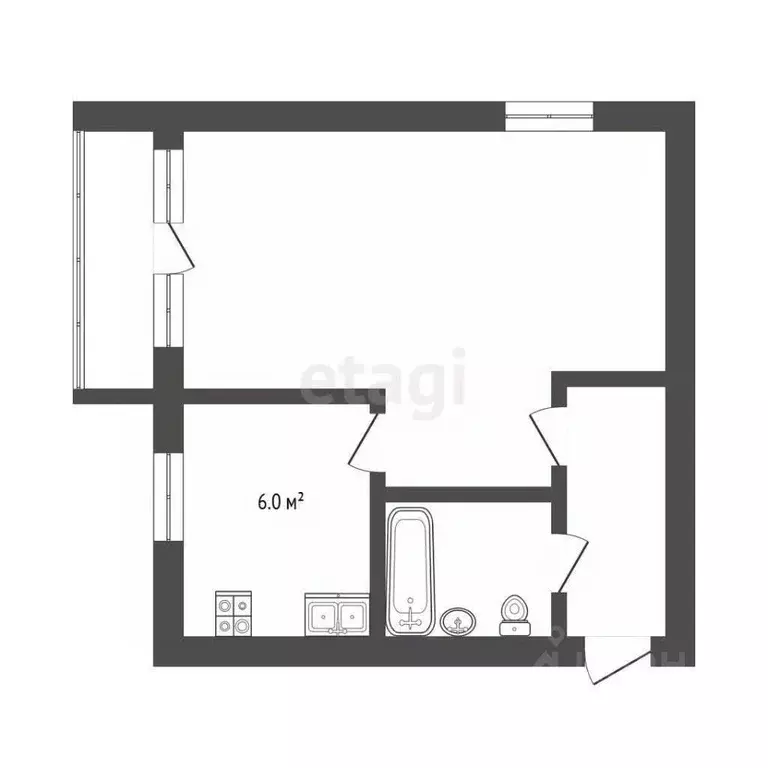 1-к кв. Тюменская область, Тюмень Севастопольская ул., 35 (30.7 м) - Фото 1
