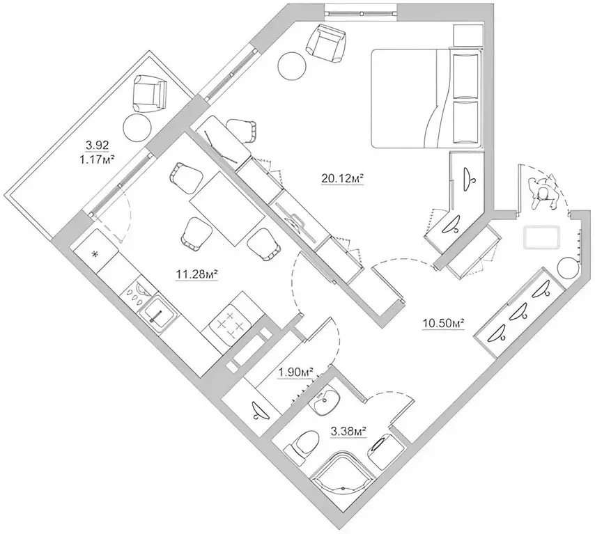 1-к кв. Ленинградская область, Ломоносовский район, Виллозское ... - Фото 2
