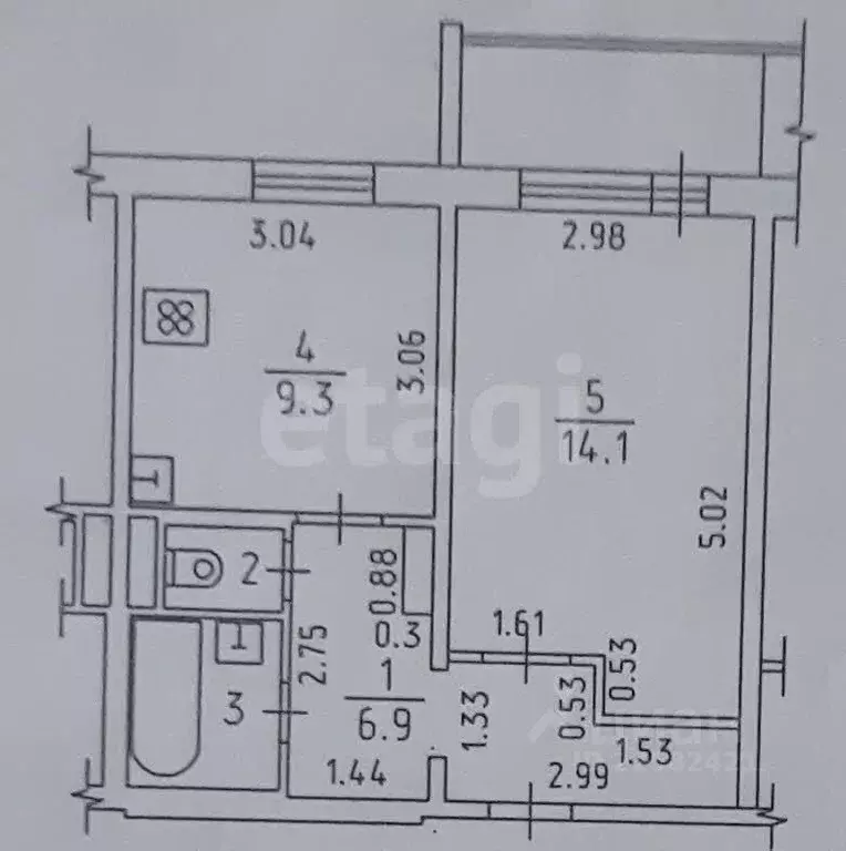 1-к кв. Удмуртия, Ижевск Областная ул., 30 (34.0 м) - Фото 2