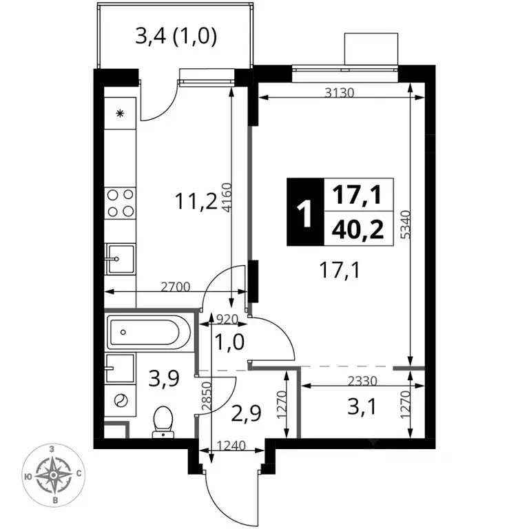 1-к кв. Московская область, Химки Подрезково мкр, 1-й Шереметьевский ... - Фото 1