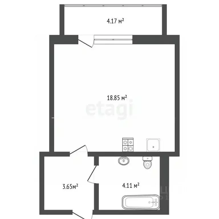 Студия Тюменская область, Тюменский муниципальный округ, д. Патрушева ... - Фото 2