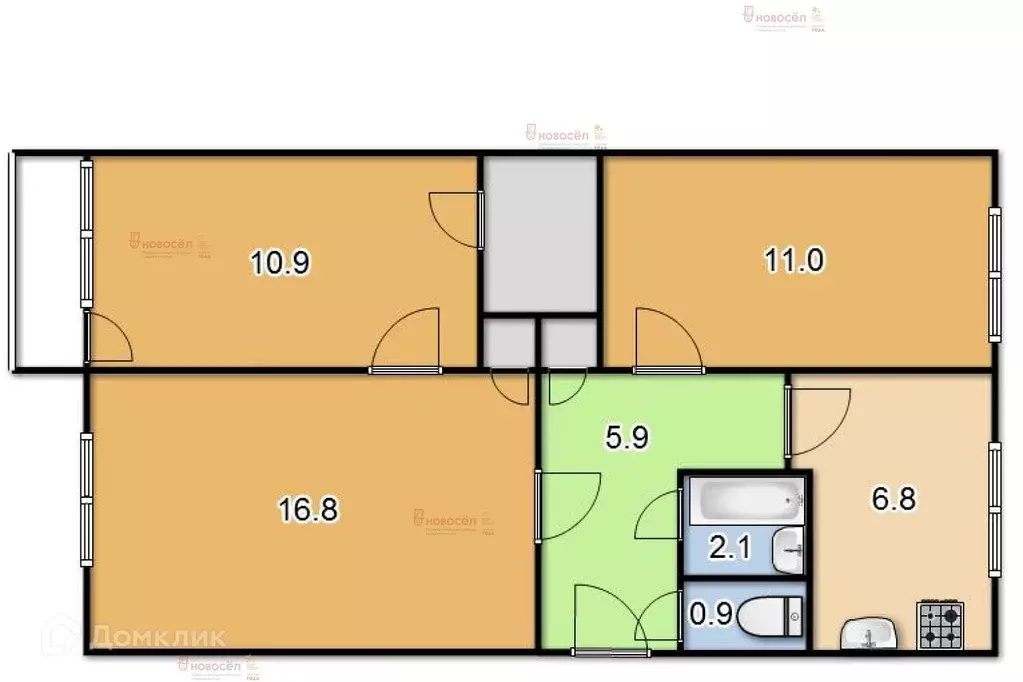 Продаётся 3-к квартира, 60 м - Фото 0