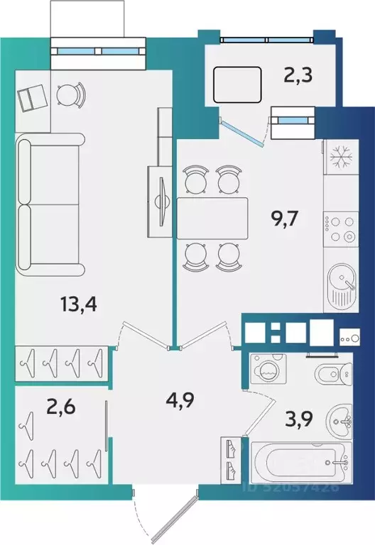 1-к кв. Удмуртия, Ижевск ул. Архитектора П.П. Берша, 44 (35.65 м) - Фото 1