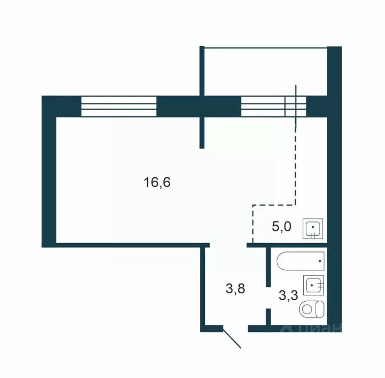 1-к кв. Новосибирская область, Новосибирск Спортивная ул., 31 (28.7 м) - Фото 2