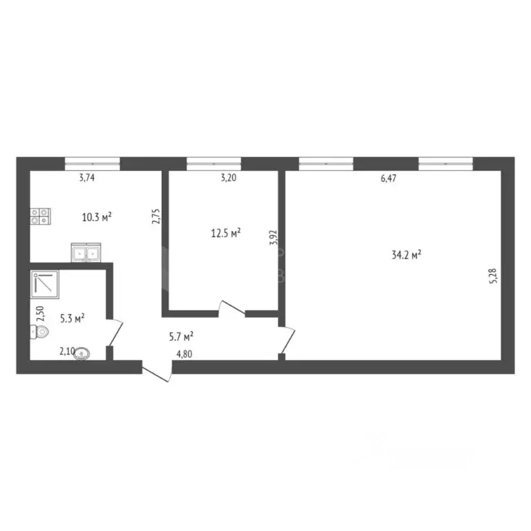 2-к кв. Тюменская область, Тюмень Олимпийская ул., 15 (49.0 м) - Фото 1