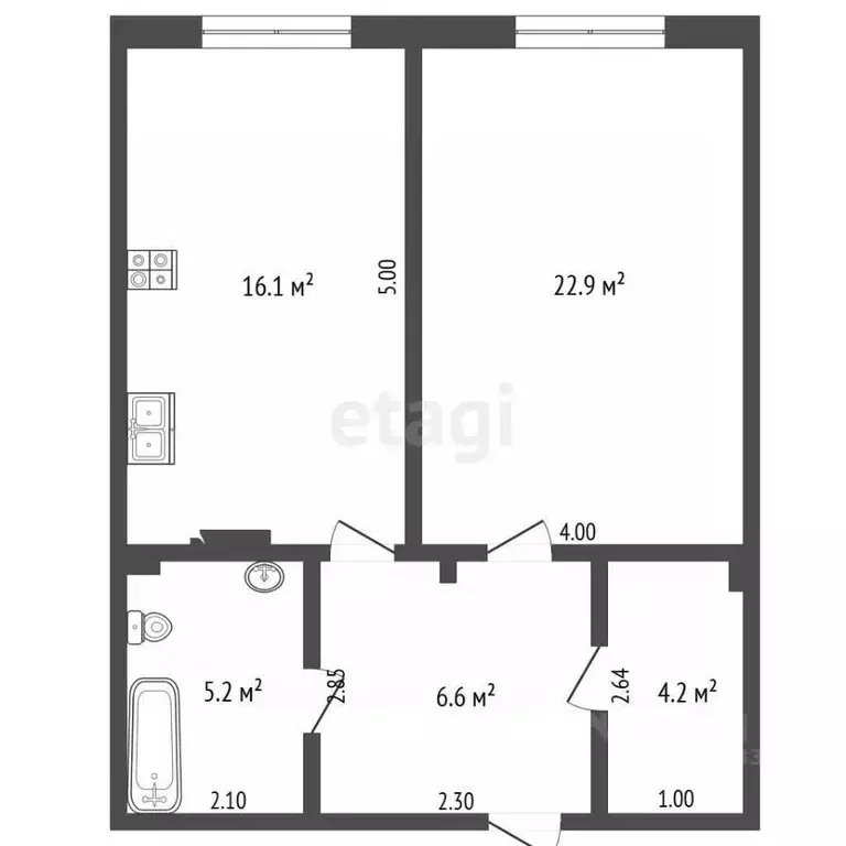 1-к кв. Крым, Евпатория просп. Ленина, 51/50к2 (57.0 м) - Фото 2