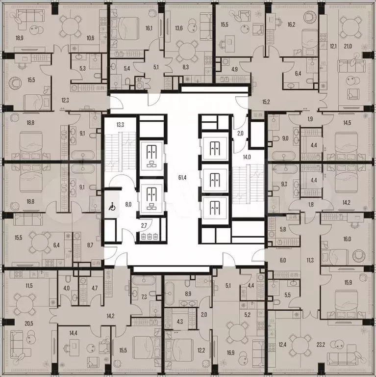 4-к. квартира, 121,1 м, 17/47 эт. - Фото 1
