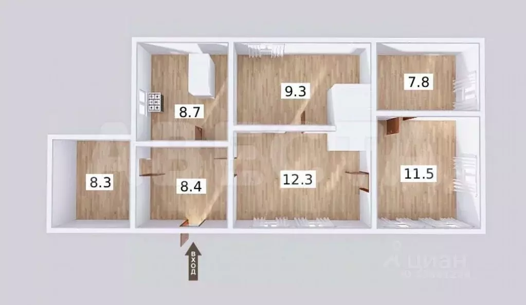 Дом в Омская область, Омский район, с. Красноярка Советская ул., 2 (58 ... - Фото 2