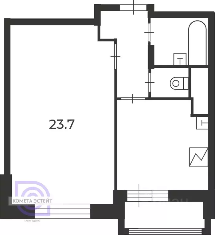 1-к кв. Москва ул. Ремизова, 11К2 (42.5 м) - Фото 2