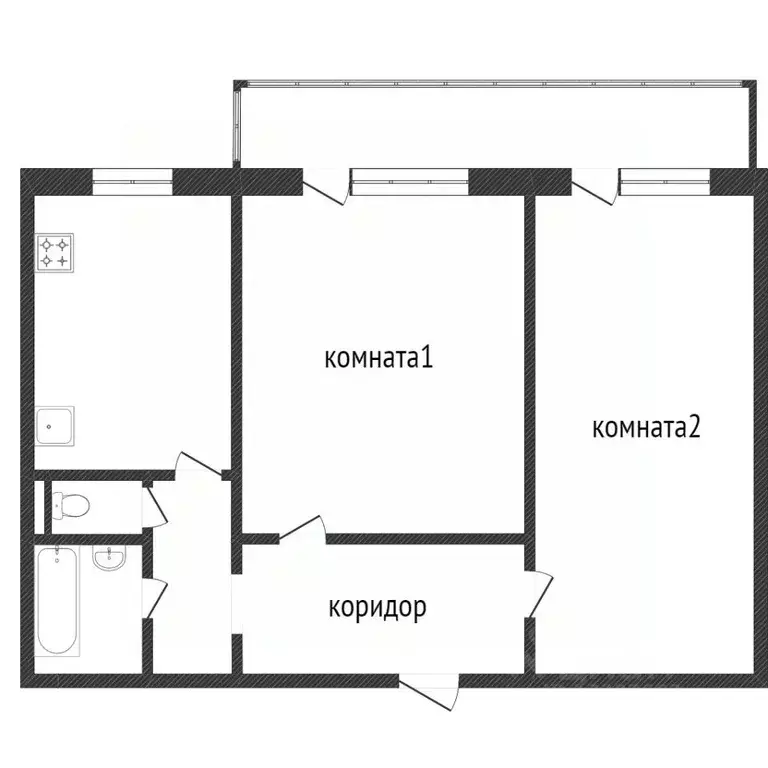 2-к кв. Ханты-Мансийский АО, Сургут ул. Энергетиков, 29 (45.0 м) - Фото 1