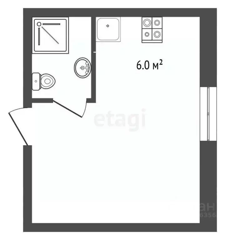 Студия Краснодарский край, Анапа Алексеевка мкр, ул. Ленинградская, 56 ... - Фото 2