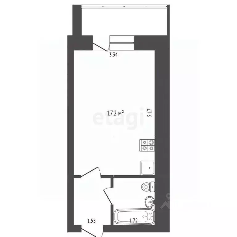 Студия Вологодская область, Вологда ул. Лаврова, 9А (34.0 м) - Фото 1