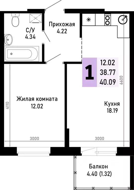 1-к кв. Краснодарский край, Анапа муниципальный округ, Нижняя ... - Фото 0
