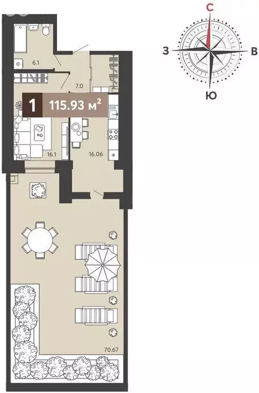 1-комнатная квартира: Пенза, Серпуховская улица, с1 (115.93 м) - Фото 0