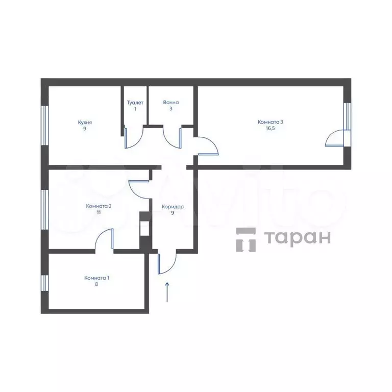 2-к. квартира, 57 м, 4/6 эт. - Фото 0