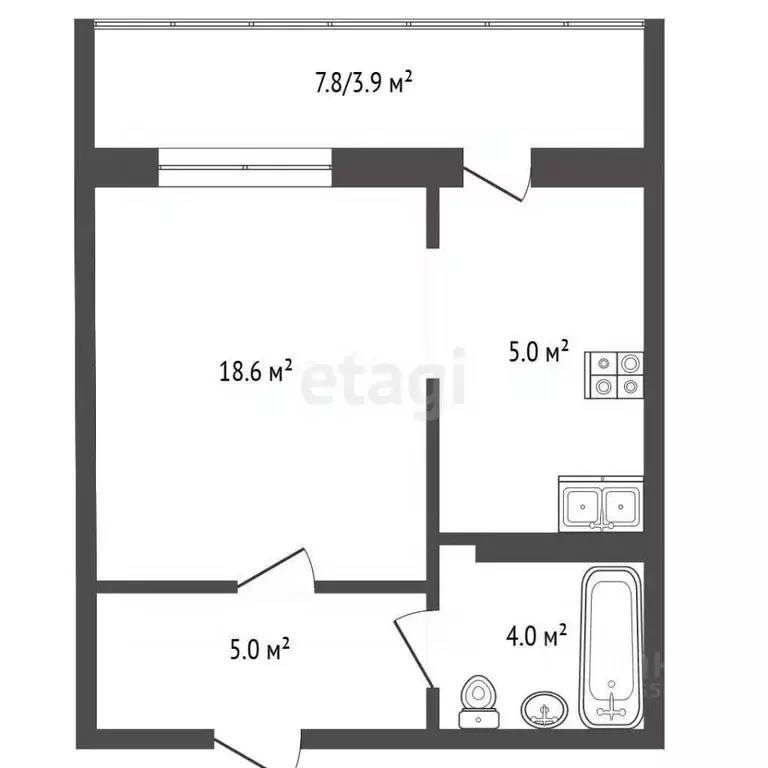 1-к кв. Кемеровская область, Кемерово Космическая ул., 4Г (32.8 м) - Фото 1