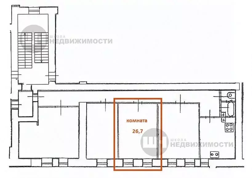 Комната Санкт-Петербург наб. Реки Фонтанки, 156 (26.7 м) - Фото 1