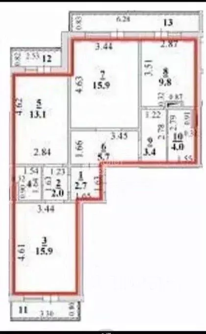 3-к кв. Липецкая область, Липецк ул. Сергея Казьмина, 3 (74.5 м) - Фото 2