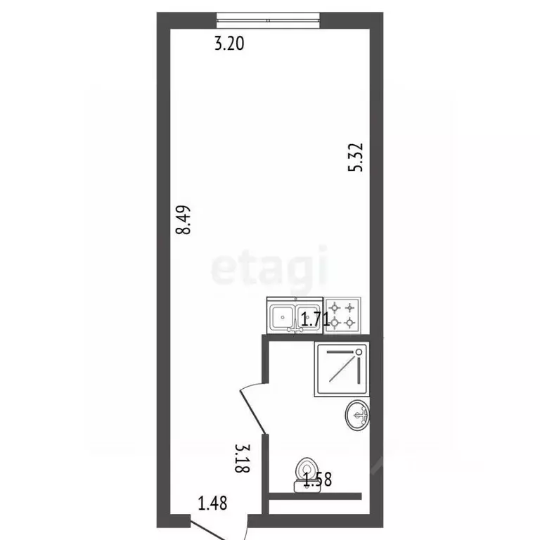 Студия Санкт-Петербург просп. Энергетиков, 8к2 (25.0 м) - Фото 2