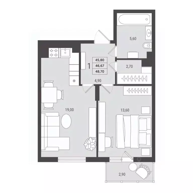 1-к кв. Нижегородская область, Нижний Новгород ул. Достоевского, 18 ... - Фото 2