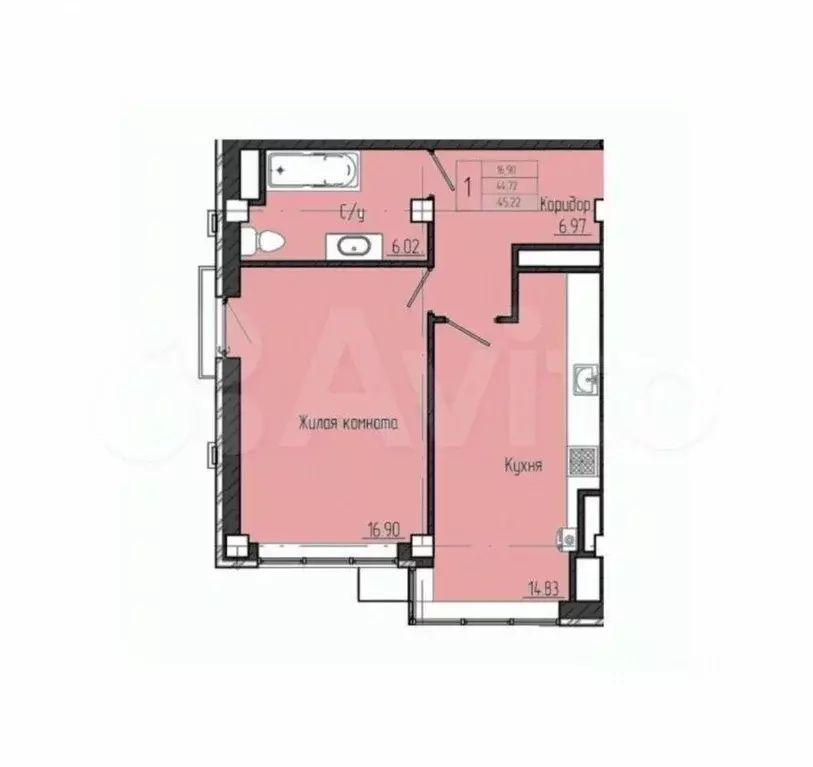 1-к кв. Ставропольский край, Лермонтов просп. Лермонтова, 7/2 (45.2 м) - Фото 1