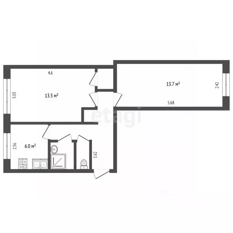 2-к кв. Вологодская область, Вологда ул. Карла Маркса, 72А (44.5 м) - Фото 2