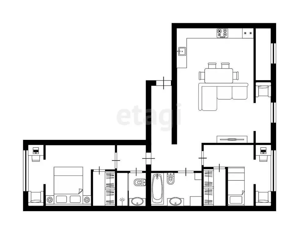 2-комнатная квартира: Новая Адыгея, Бжегокайская улица, 25/1к15 (91 м) - Фото 1