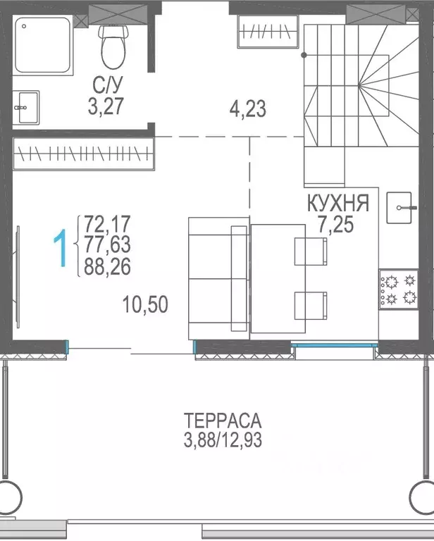 Студия Крым, Сакский район, Лесновское с/пос, с. Прибрежное Розовое ... - Фото 1