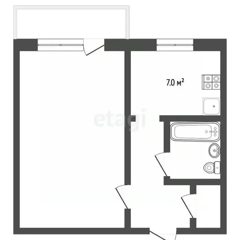 1-к кв. Владимирская область, Муром Нижегородская ул., 43 (30.2 м) - Фото 1