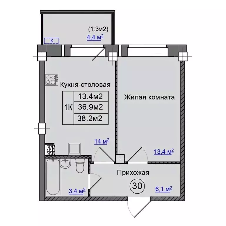 1-к кв. Псковская область, Псковский район, Завеличенская волость, д. ... - Фото 1