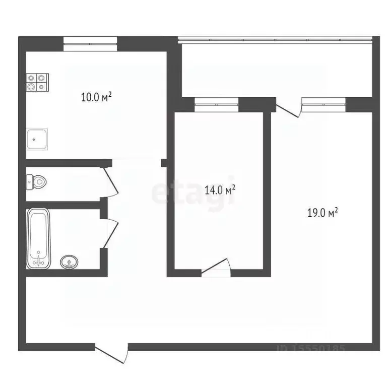 2-к кв. Самарская область, Самара ул. Мичурина, 17 (56.1 м) - Фото 2