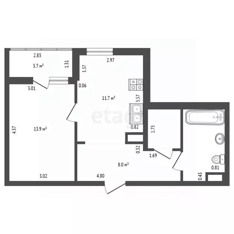 1-к кв. Санкт-Петербург просп. Героев, 32 (42.2 м) - Фото 2