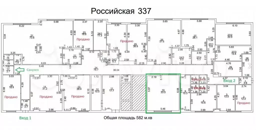 Офис с арендатором, 33 м. Доход 15тр. Собственник - Фото 0