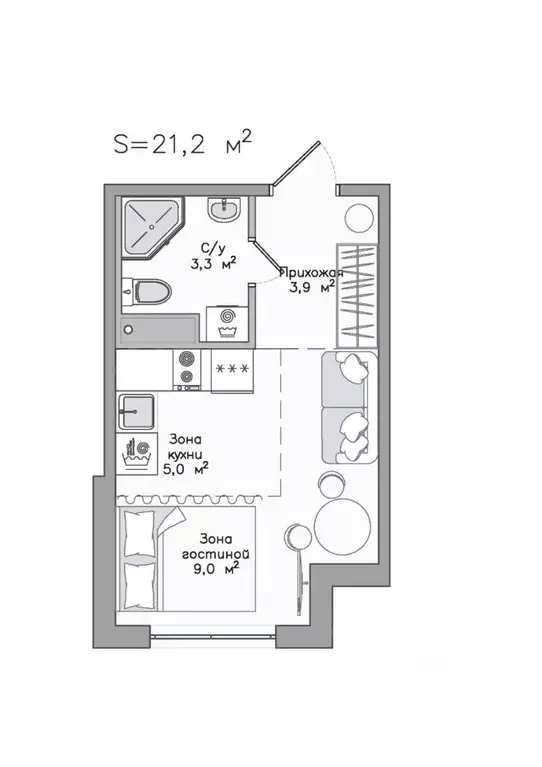 Студия Карелия, Сортавала Советская ул., 5 (21.2 м) - Фото 1