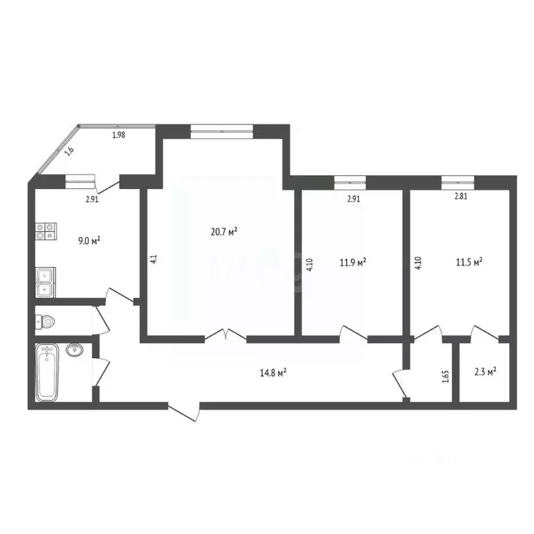 3-к кв. Ямало-Ненецкий АО, Новый Уренгой ул. Геологоразведчиков, 14 ... - Фото 1