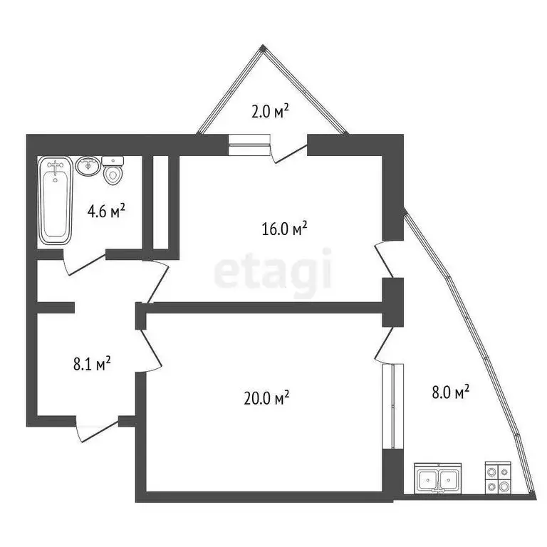 2-комнатная квартира: Судак, Коммунальная улица, 5 (44.6 м) - Фото 0
