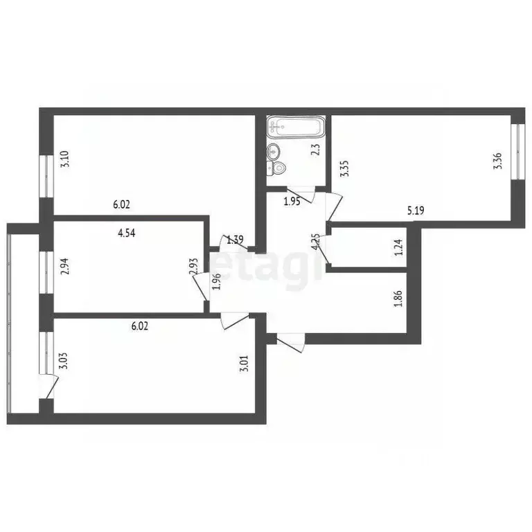 3-к кв. Вологодская область, Вологда Ленинградская ул., 108 (92.2 м) - Фото 2