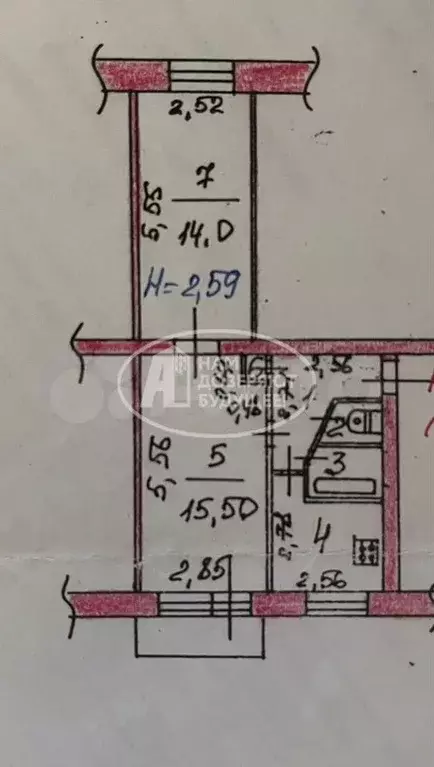 2-к. квартира, 43 м, 3/5 эт. - Фото 0