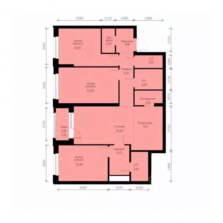 3-к кв. Свердловская область, Екатеринбург ул. Победы, 65 (95.89 м) - Фото 0