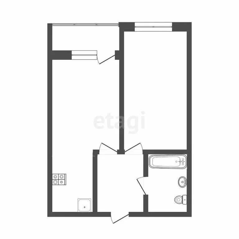 1-комнатная квартира: Тюмень, улица Менжинского, 60 (35.1 м) - Фото 1