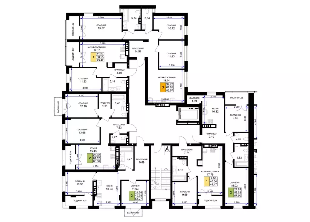 2-к кв. Калининградская область, Гурьевск Включи жилой комплекс (57.9 ... - Фото 2