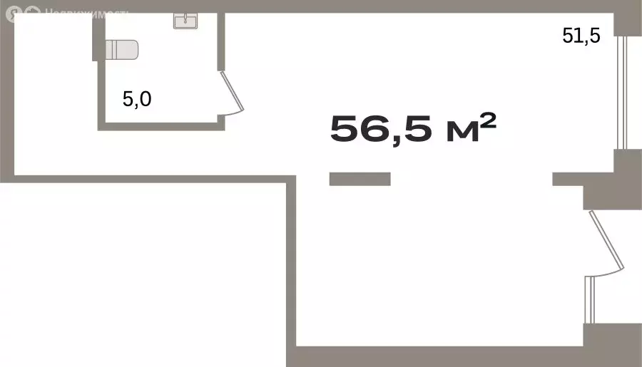 Помещение свободного назначения (56.42 м) - Фото 1