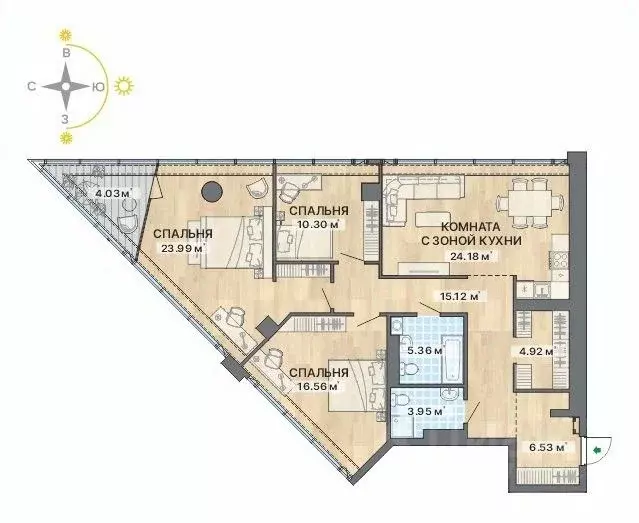 4-к кв. Свердловская область, Екатеринбург ул. Маршала Жукова, 16 ... - Фото 1