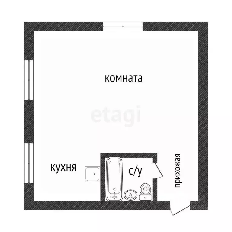 1-к кв. Амурская область, Благовещенск ул. Горького, 97/1 (32.4 м) - Фото 1