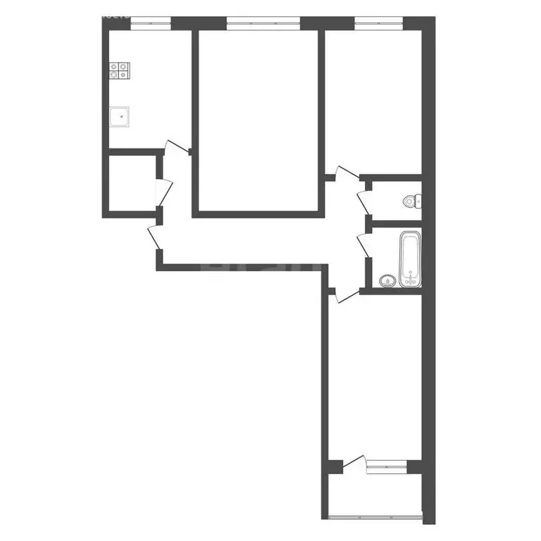 3-комнатная квартира: Тула, улица Бондаренко, 29 (66.6 м) - Фото 1